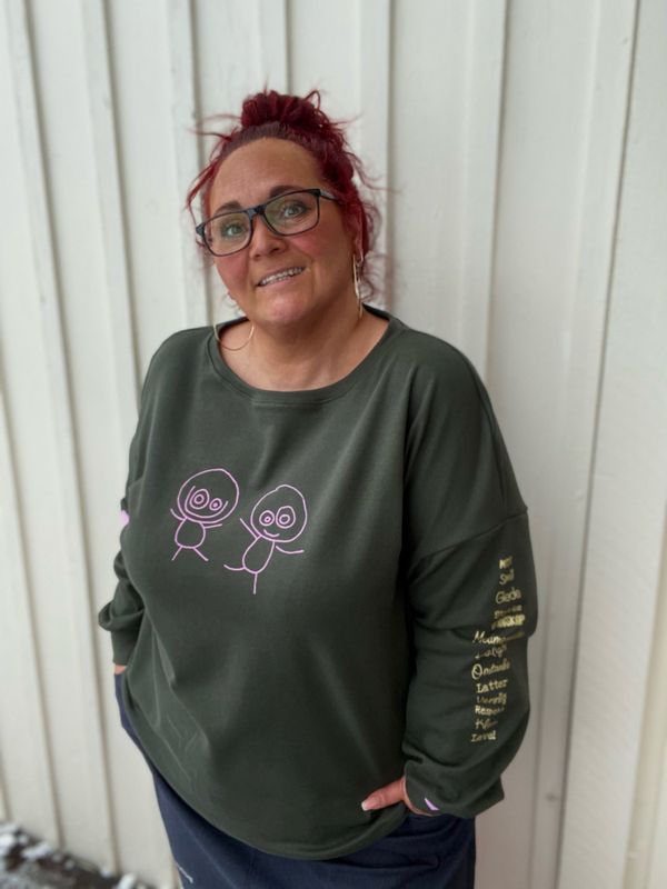 De fineste ord- baggy jerseygenser_armygrønn