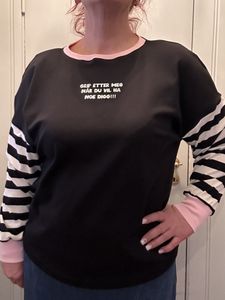 Hovedbilde Noe digg!!!- baggy genser_sort/hvit/rosa