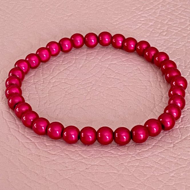 Hovedbilde 6 mm perler armbånd_Rosa