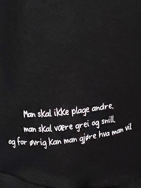 Grei og snill- baggy jerseygenser_sort/hvit