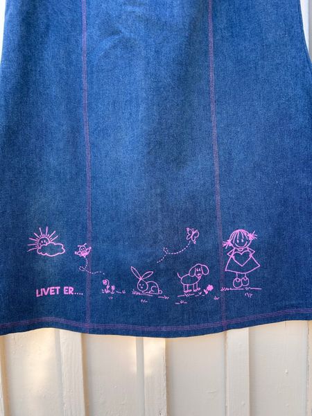 Dyrebart - langt jeansskjørt_Mellomblått