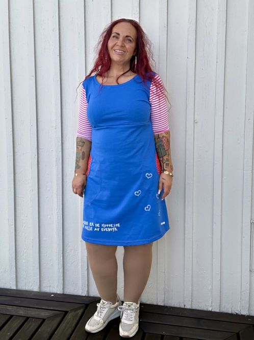 Hovedbilde Hverdager❤️ jerseykjole_cobolt/rosa/rød