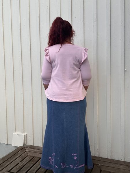 Dyrebart - langt jeansskjørt_Mellomblått